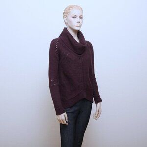 Ann Taylor Loft High Low Cowl Neck Knit Sweater‎ Purple Women Size S